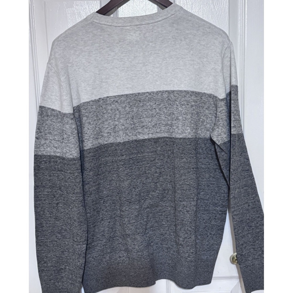 Gap Mainstay Knit‎ Sweater Mens Large pullover Long-Sleeve Crew Two Tone Gray - Picture 5 of 10